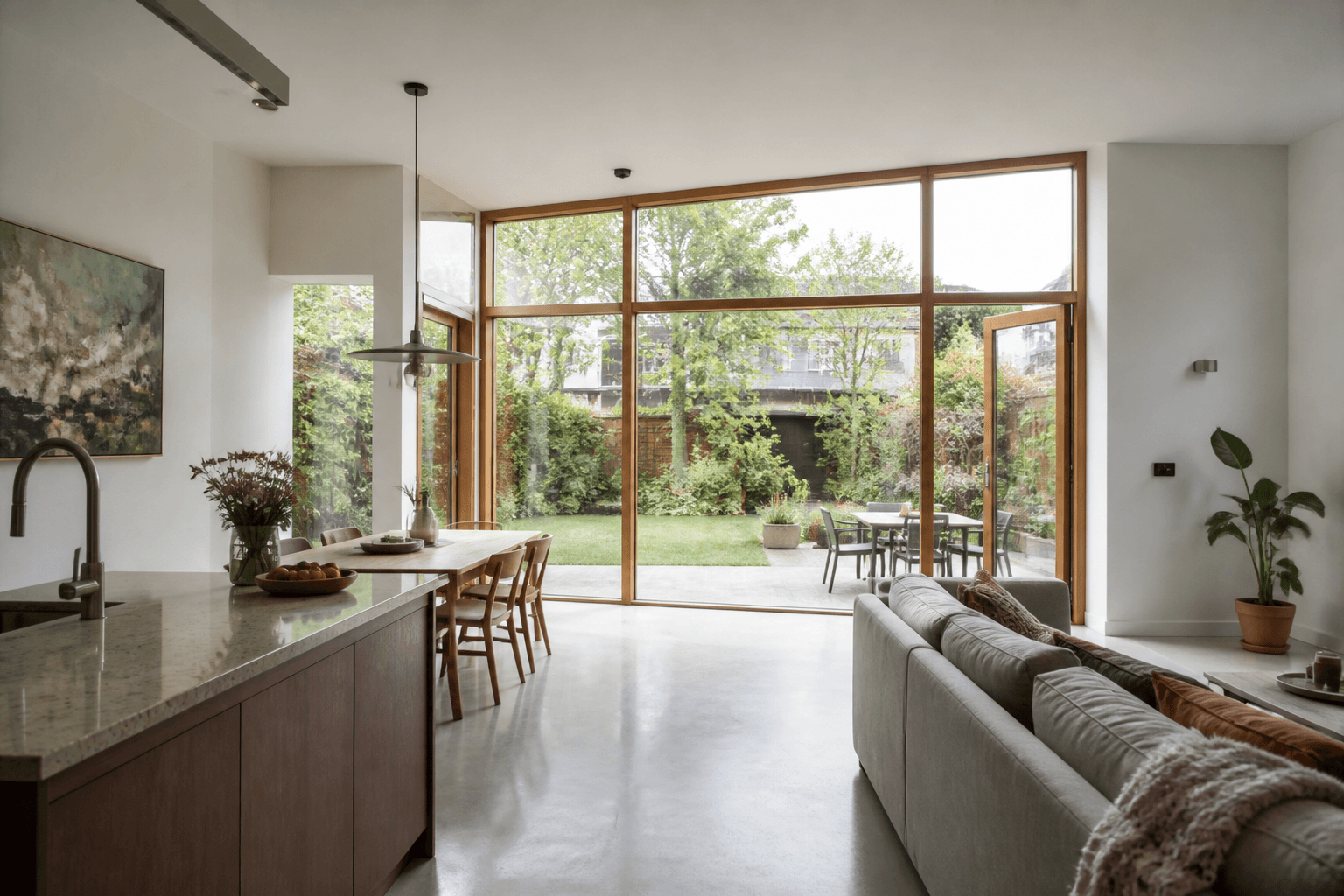 Opgeleverde aanbouw met veel natuurlijk licht